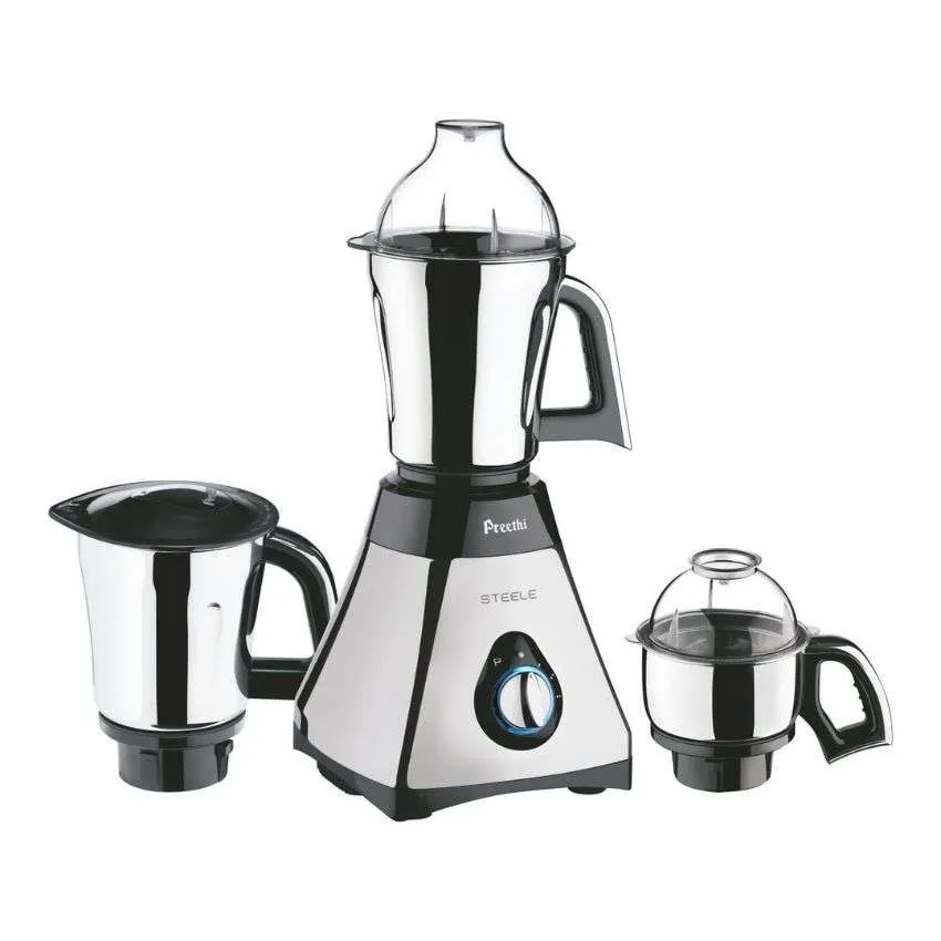 Preethi Steele Mixer Grinder Black & Silver IMG